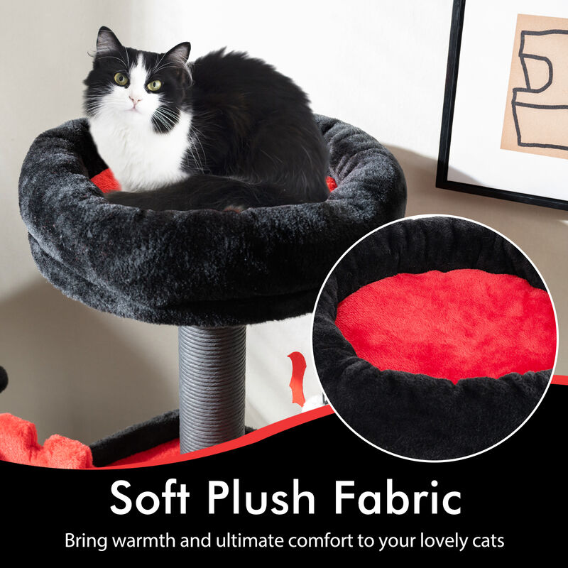 Gothic Cat Tree  Tall Cat Tower 6-Tier Cat Activity Center with Coffin Bed