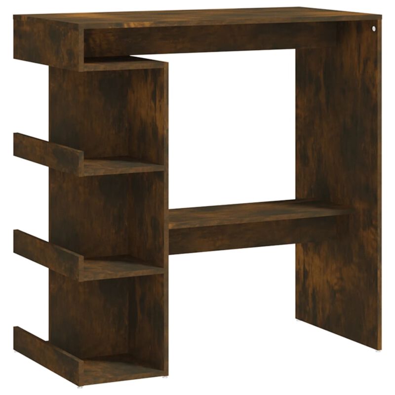 vidaXL Bar Table with Storage Rack Smoked Oak 39.4"x19.7"x40"Engineered Wood