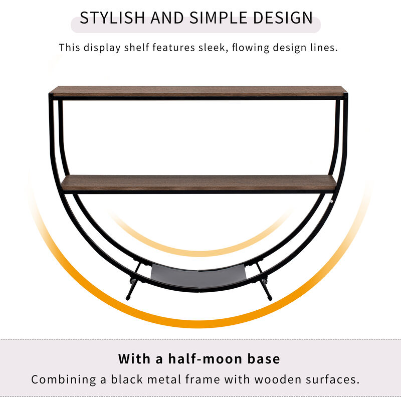 Merax Industrial Demilune Shape Console Table