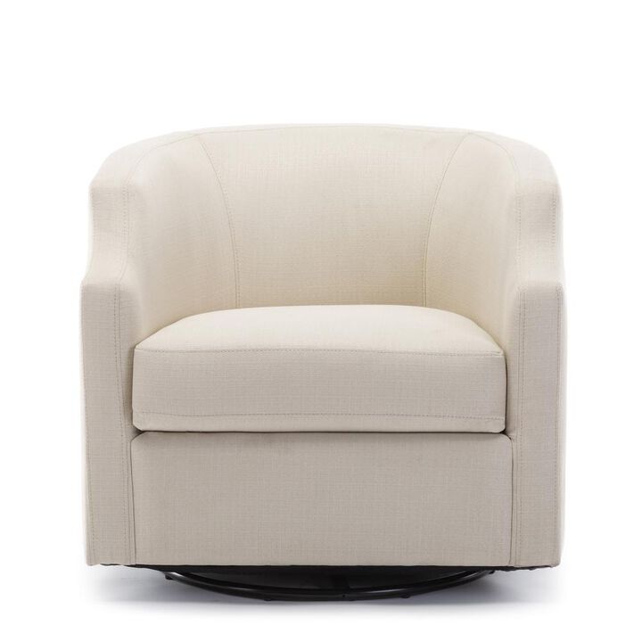 Comfort Pointe Infinity Linen Swivel Glider Barrel Chair