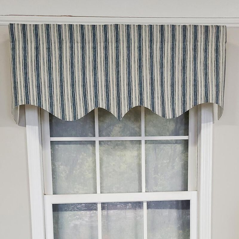 RLF Home Luxurious Modern Design Classic Brunswick Stripe Regal Style Window Valance 50" x 17" Gray