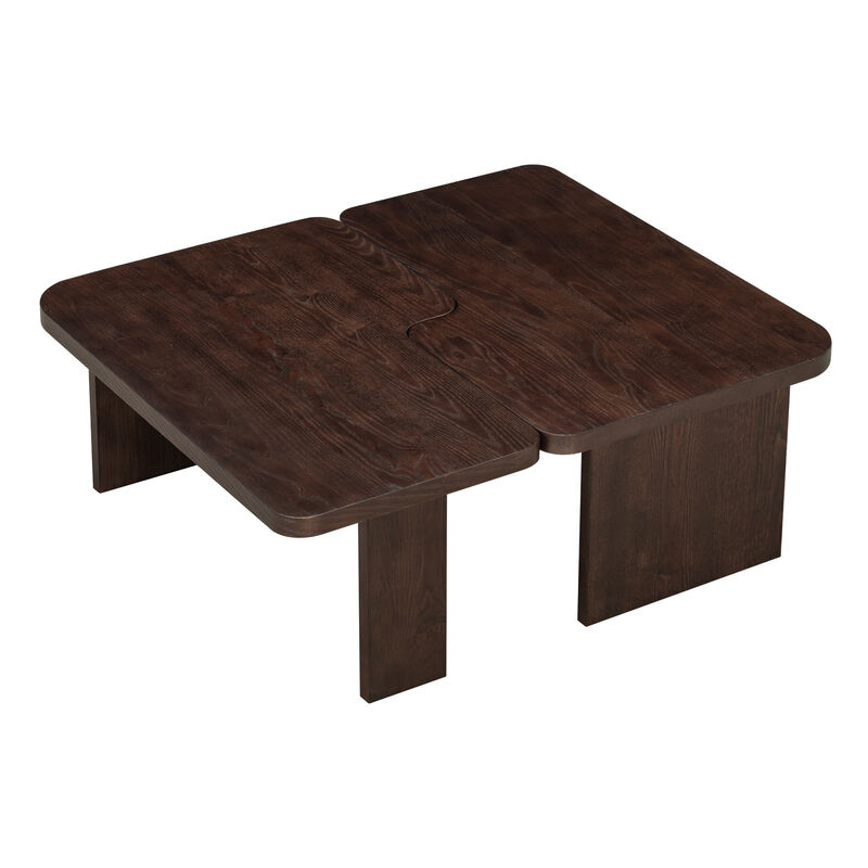Merax Rectangle Coffee Table with Splicing Design