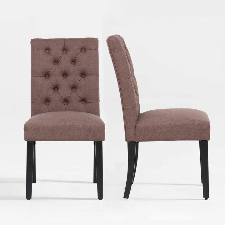 WestinTrends Upholstered Button Tufted Dining Chair (Set of 2)