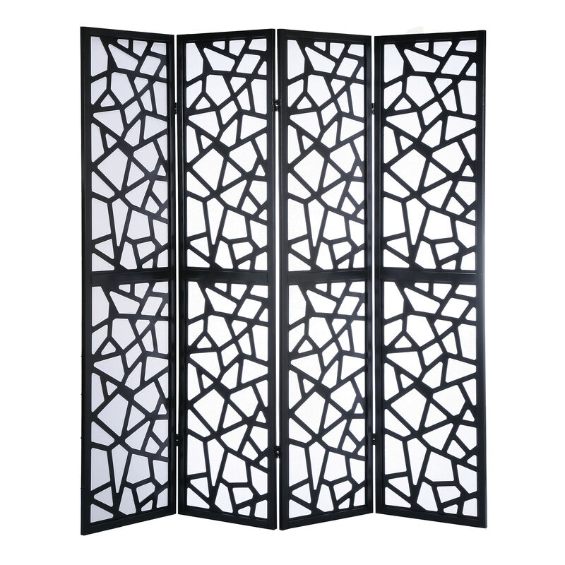 Streamdale Giyano 4 Panel Screen Room Divider, Black