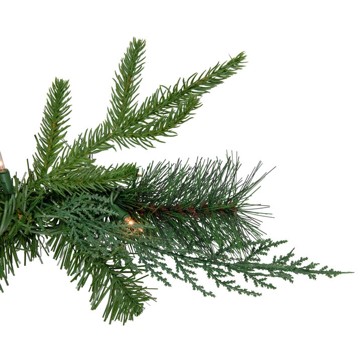 6' x 18" Pre-Lit Mixed Pine Artificial Christmas Icicle Garland  Clear Lights