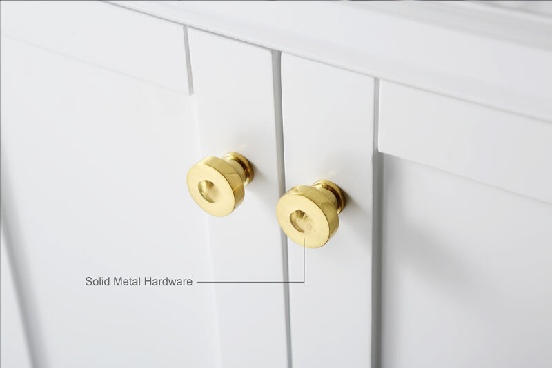 Audrey 66 in. Bath Vanity Set in White with Gold Hardware