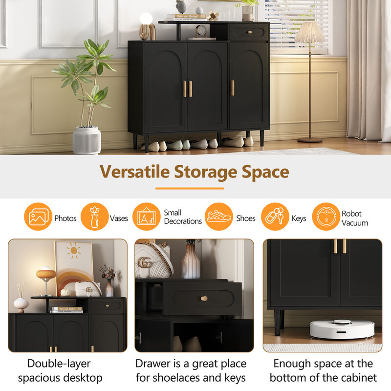 Merax Elegant Shoe Cabinet with 3 Doors