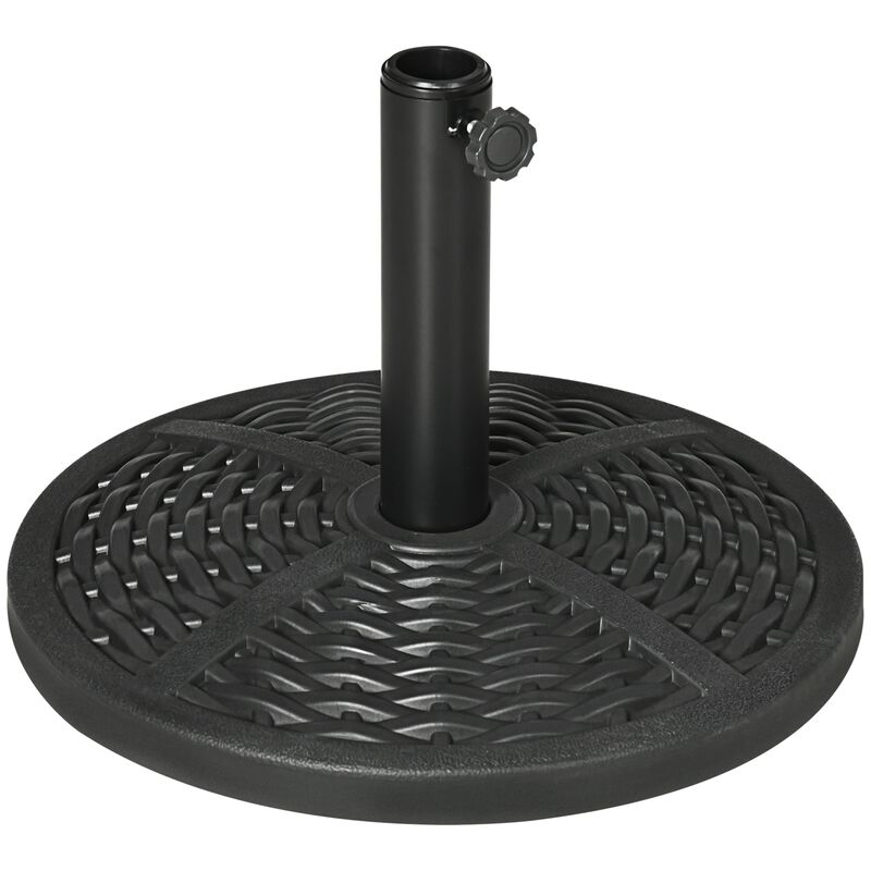 Black Outdoor Accessory: 18" Heavy Duty Round Rattan Umbrella Base