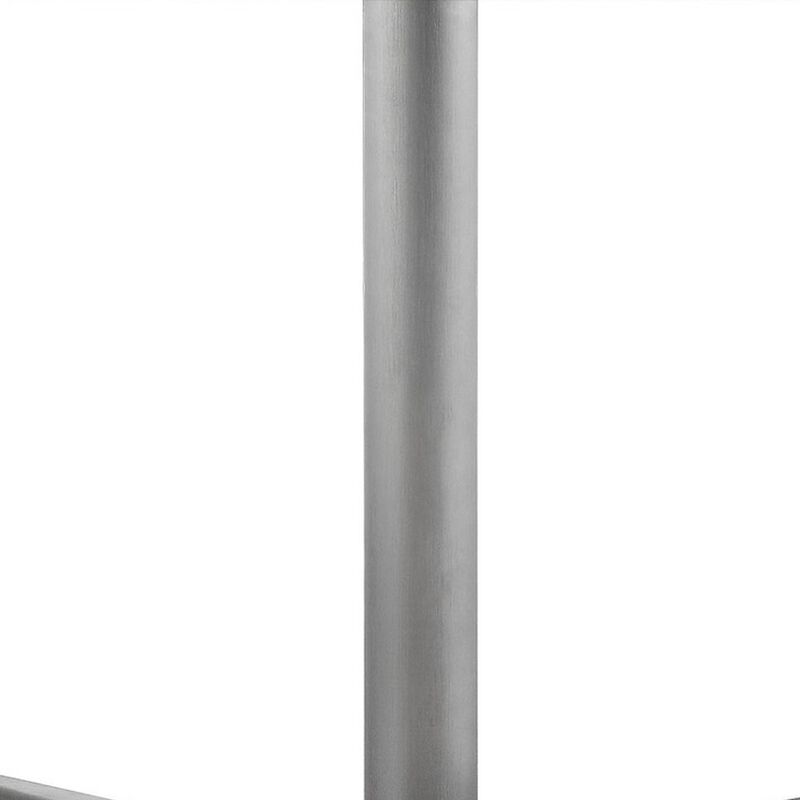 Eva 24 Inch Side End Table, Square Red Lacquer, Crossed Chrome Steel - Benzara