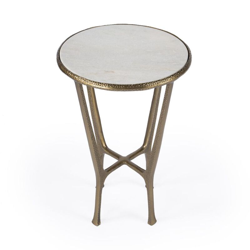 Hammered Gold Marble Side Table, Belen Kox