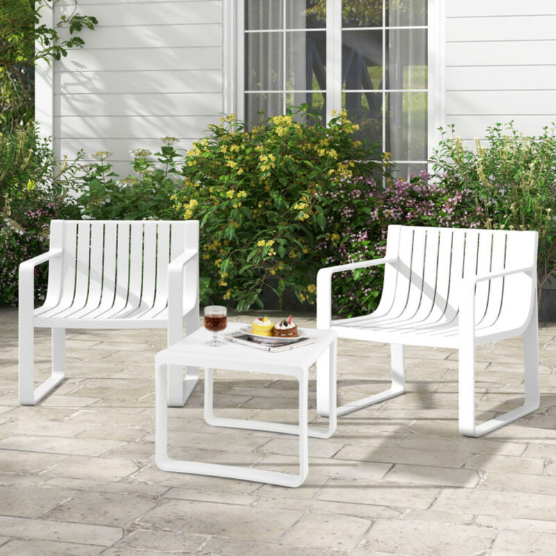 Patio Chairs Set of 2 with Curved Backrests and Seats