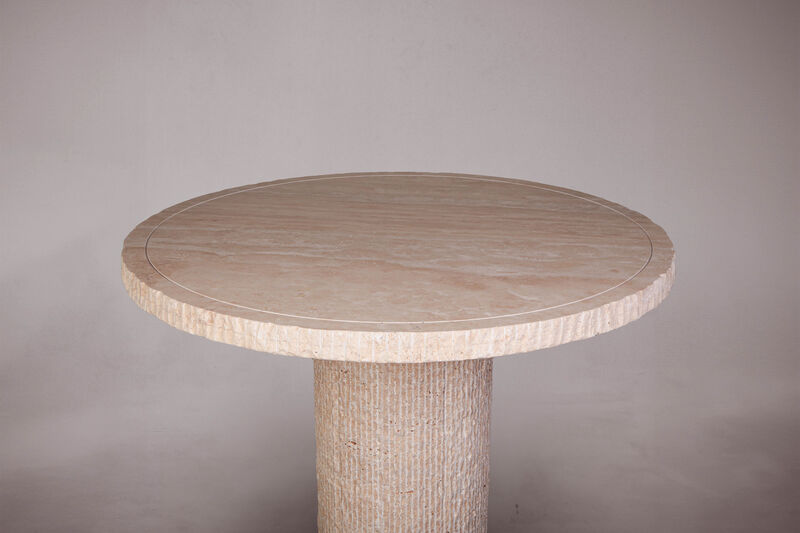 Travertine Round Dining Table 50"