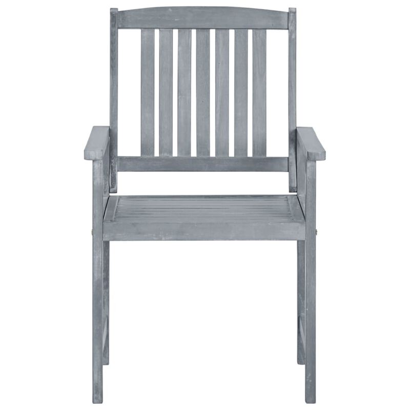 vidaXL Patio Chairs 6 pcs Solid Acacia Wood Gray