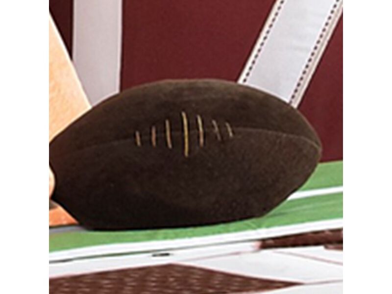 5 Piece Twin Comforter Set with Football Field Print, Brown and Green - Benzara