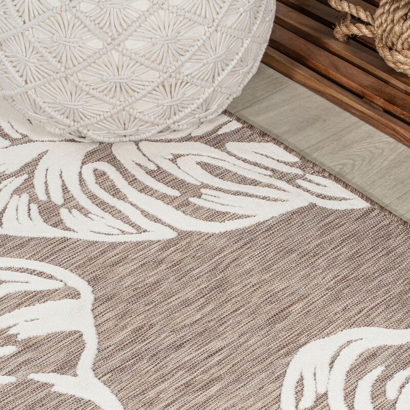 Tobago High-Low Two Tone Monstera Leaf Area Rug
