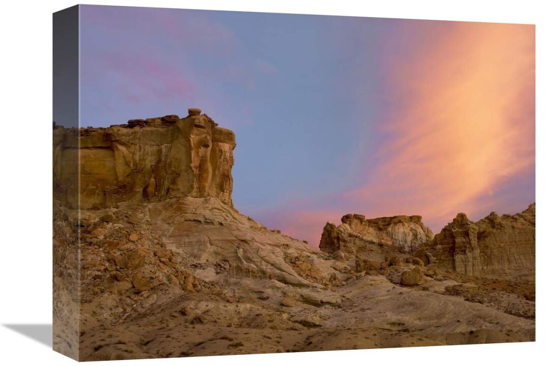 Sandstone formations in Kaiparowits Plateau, Grand Staircase, Escalante National Monument, Utah-Canvas Art-16x12