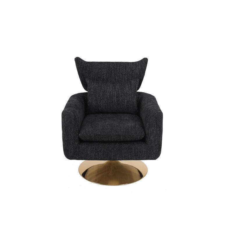 Classic Mid-Century 360-Degree Swivel Accent Chair, Linen