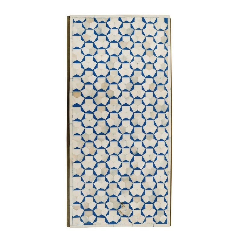 World Interiors Alexandria 24 Side Table with Bone Inlay and Brass