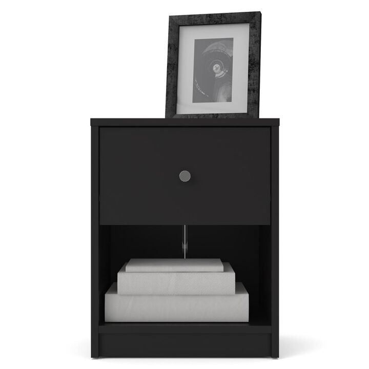 Tvilum Portland 1 Drawer Nightstand, Black