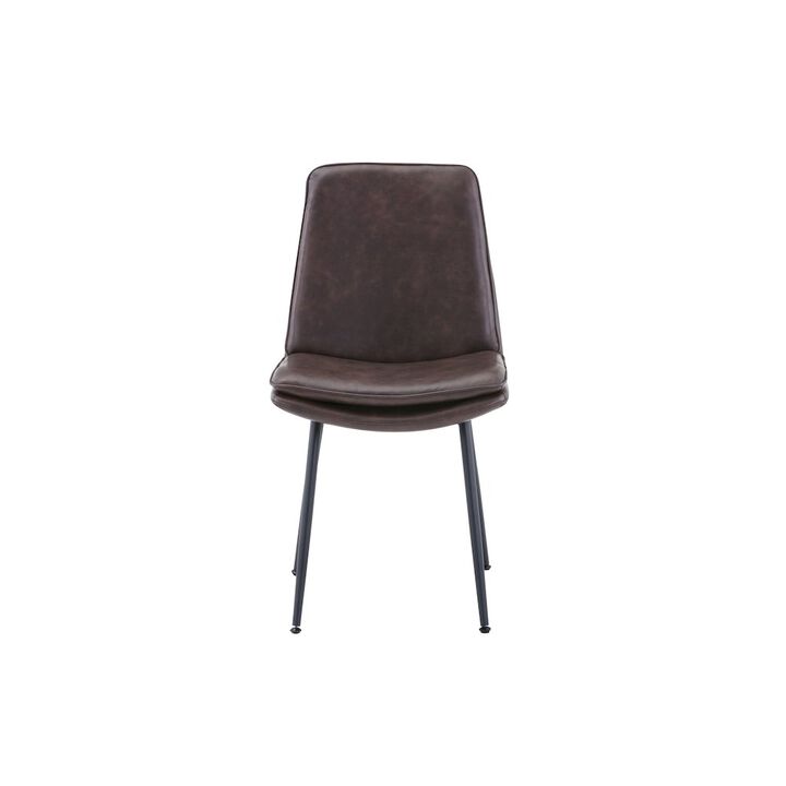 Jofran Draper Mid-Century Modern Upholstered Faux Leather Dining Chair (Set of 4)