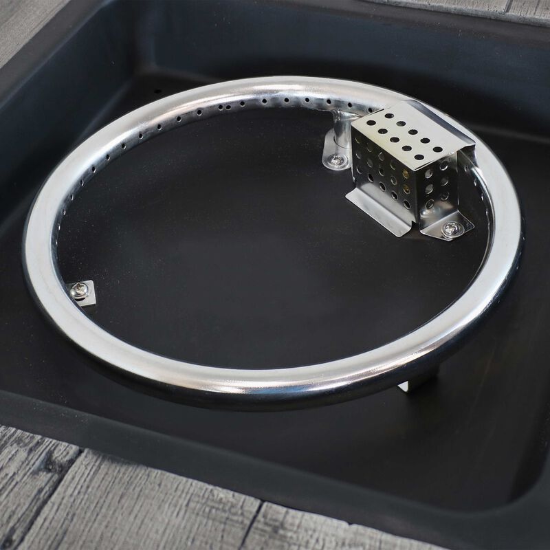 Sunnydaze 24 in Weathered Square Smokeless Propane Gas Fire Pit Table