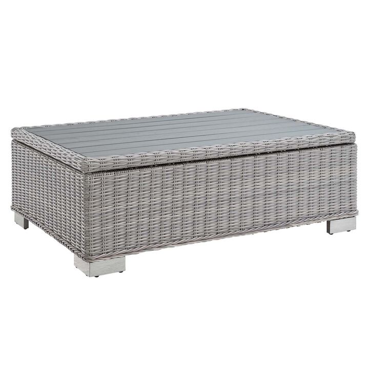 Conway 45" Outdoor Patio Wicker Rattan Coffee Table-Benzara