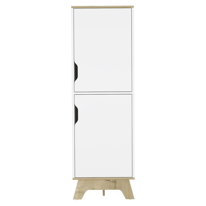 Rutherford 2-Door Pantry Cabinet Light Oak And White