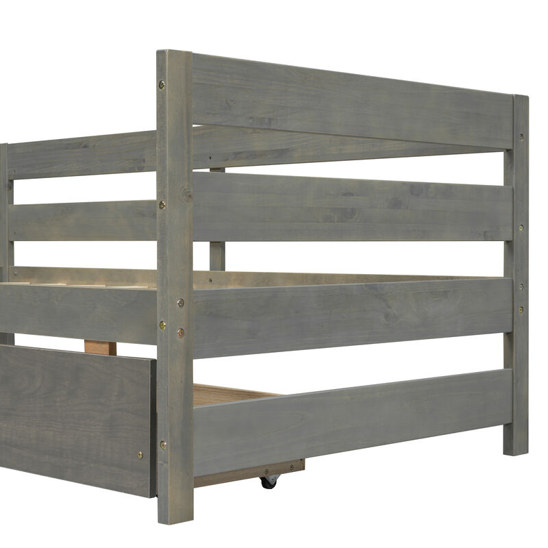 Merax L-shaped Platform Bed with 3 Storage Drawers