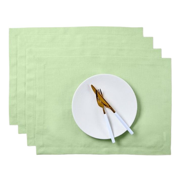 Solino Home 100% Pure Linen Placemats 14 x 19 Inch Set of 4 | Fete