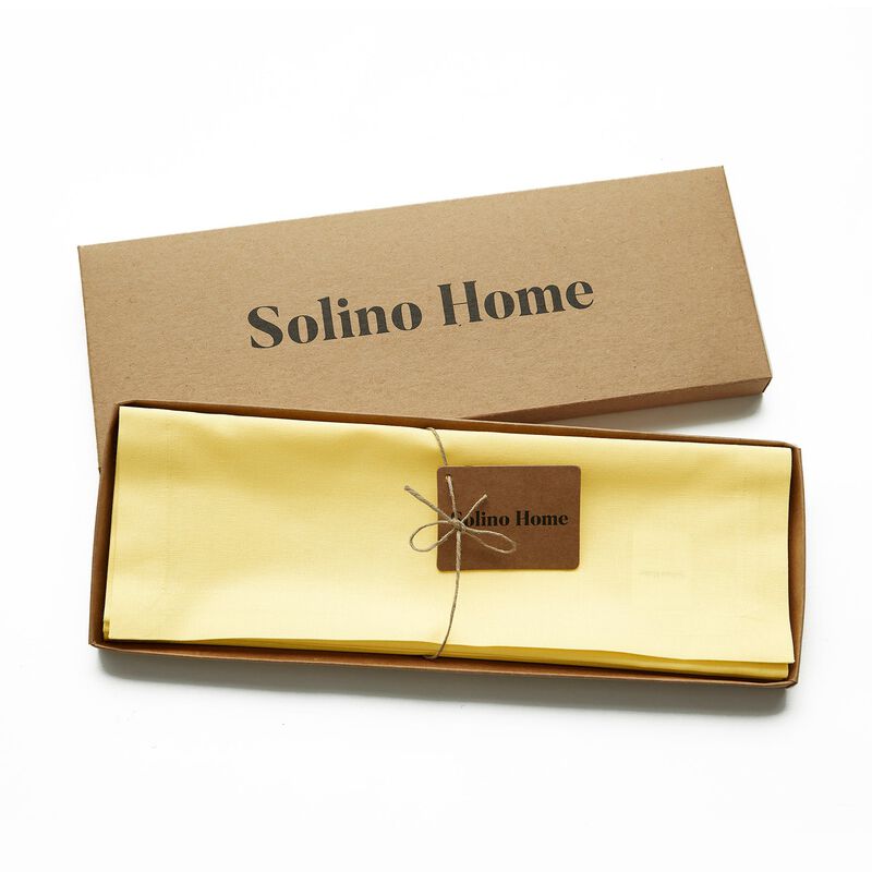 Solino Home Cotton Linen 14 x 19 Inch Placemats Set of 4 | Dru - Cotton Linen Plain
