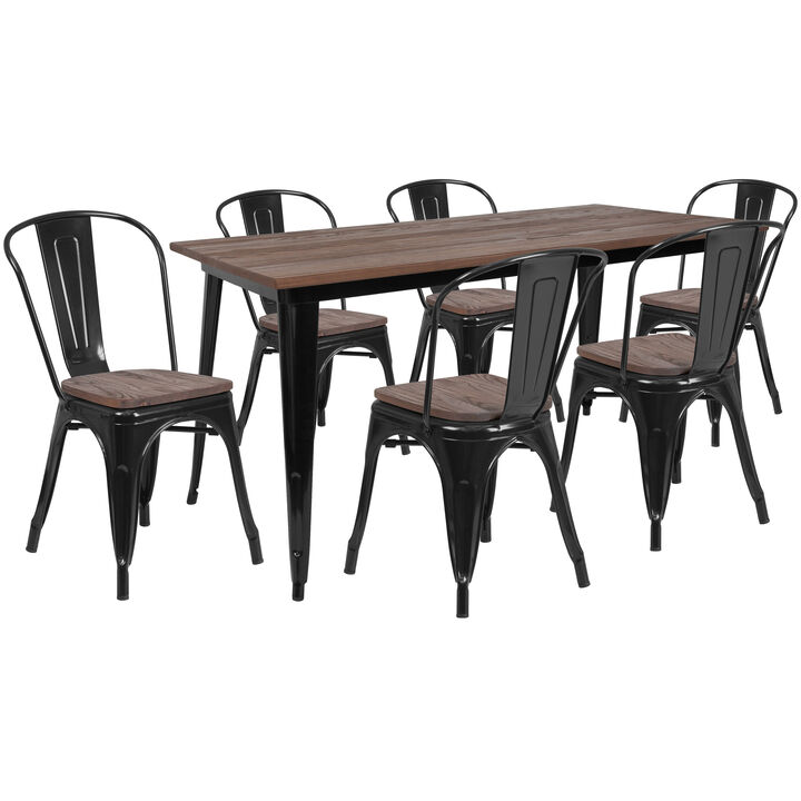 Metal/Wood Colorful Table and Chair Sets