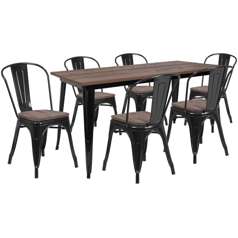 Metal/Wood Colorful Table and Chair Sets