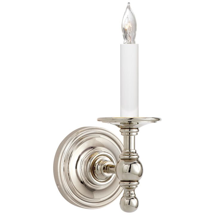 Classic Single Sconce in Polished Nickel