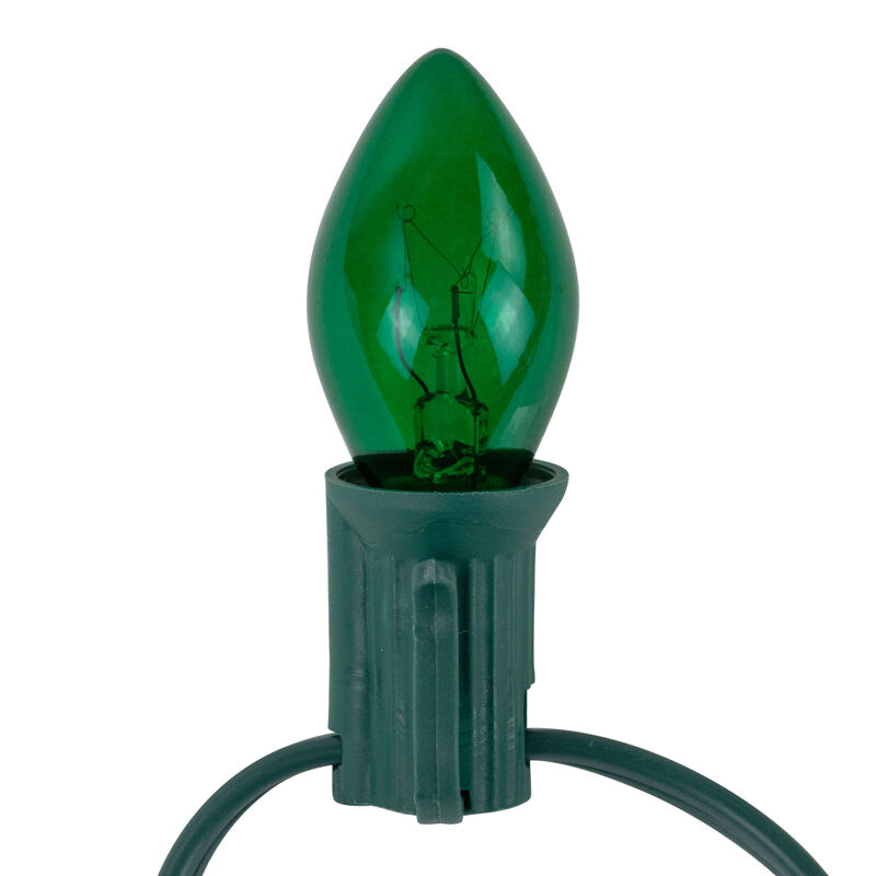 25-Count Green C7 Transparent Christmas Light Set  24 ft Green Wire