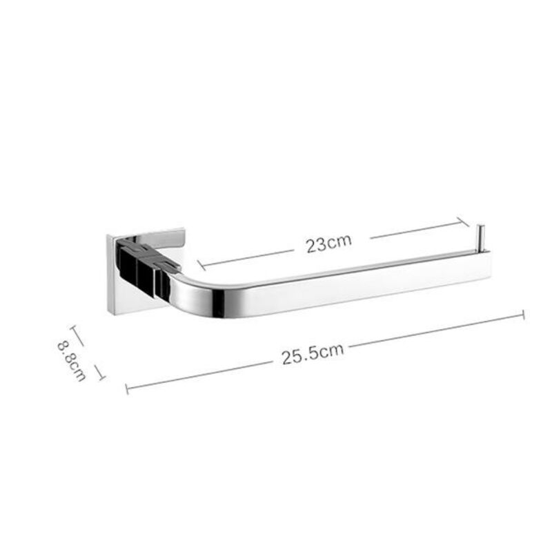 Bright Polished Square Base Towel Rack, Towel Hook Bars for Bathroom