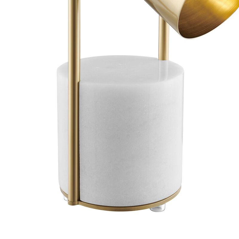 Chrysalism Table Lamp Gold and Marble Metal and Marble LED Light