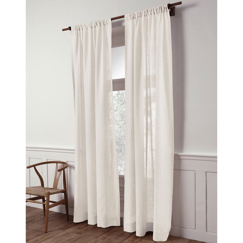 Solino Home 100% Pure Linen Sheer Curtain for Thanksgiving, Christmas