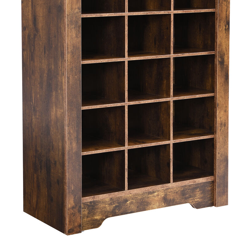 Merax Contemporary Cubby Console  Shoe Cabinet