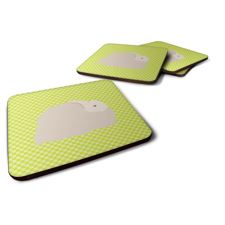 Caroline's Treasures Fluffy Angora Rabbit Green Decorative coasters, 3.5, Multicolor