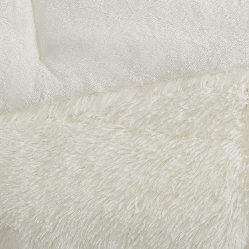 Belen Kox Shaggy Faux Fur Comforter Set - Ivory, Belen Kox