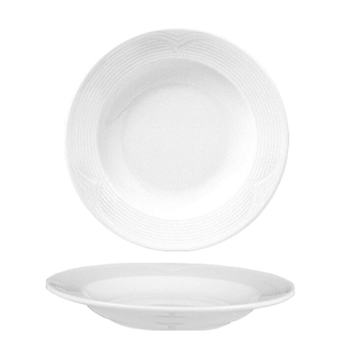 Porcelain Saturn dia.8.5" h:1.25" 8 oz. Round White Porcelain Bowl (Set of 4)
