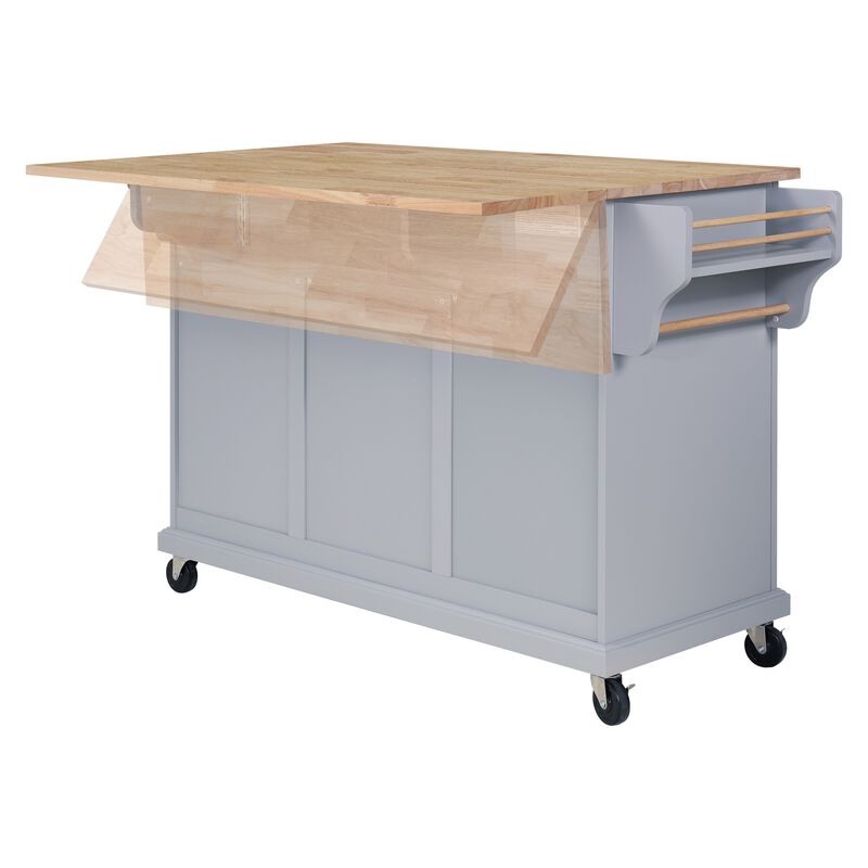 Streamdale Cambridge Wood Top Kitchen Island With Storage 0002