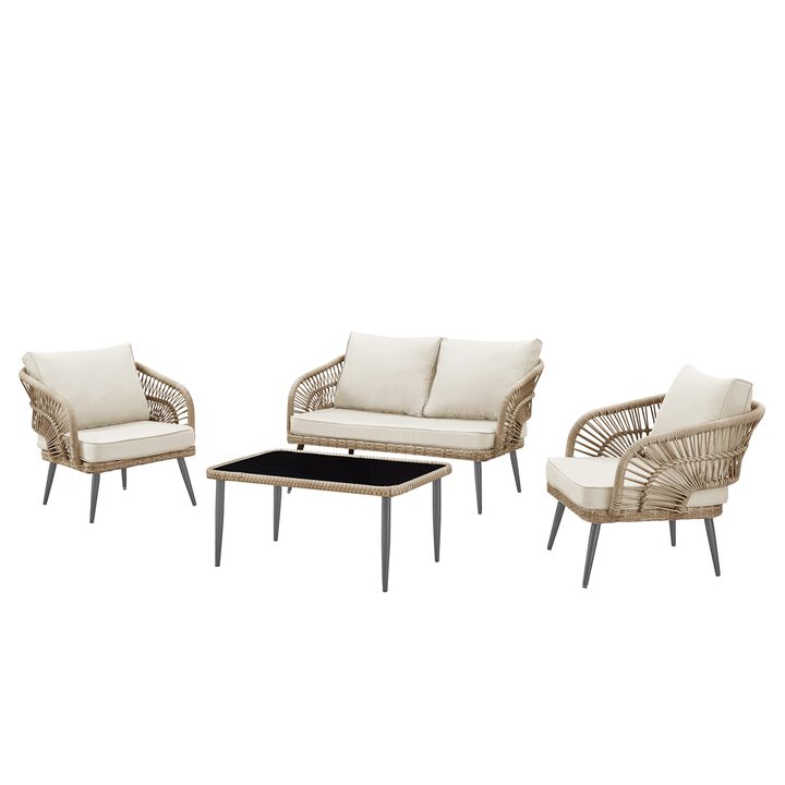 Inspired Home Arsema  Outdoor 4pc Seating Group