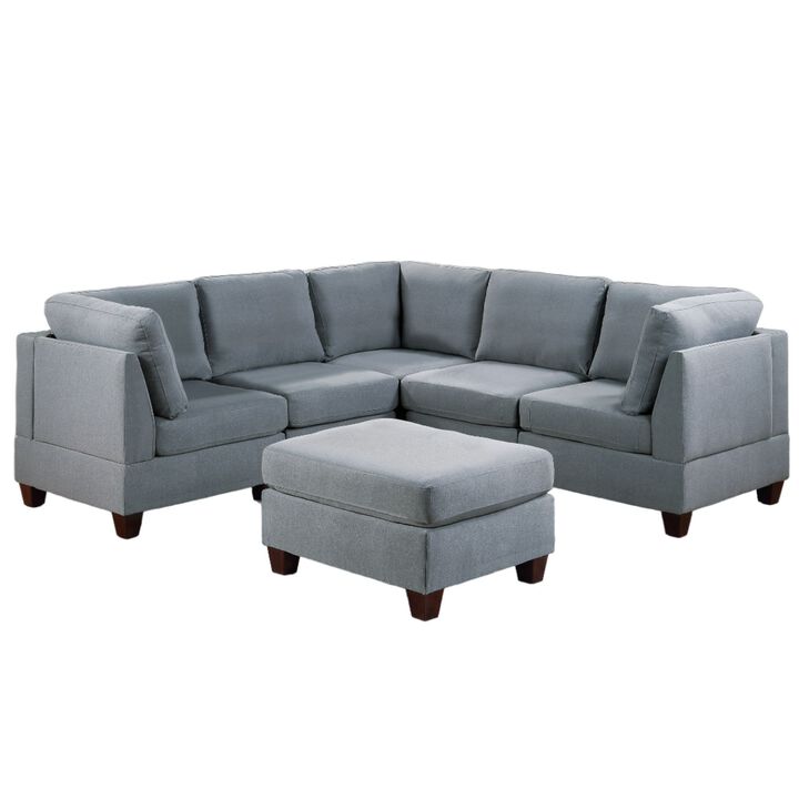Modular Sectional 6pc Set Living Room Furniture Corner Couch