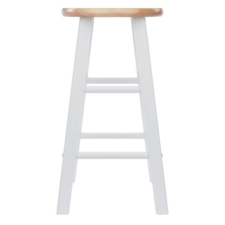 Winsome Element Counter Stools, Natural & White, 24", Walnut, 2 Piece Set