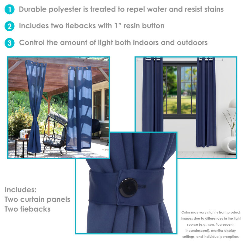 Sunnydaze Modern Outdoor Curtain Panel - 52 in x 96 in
