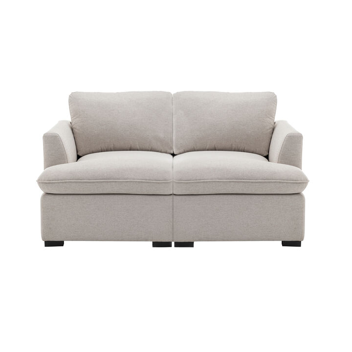 Cromwell 2 Piece Modular Sofa - Light Brown
