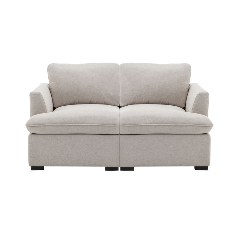 Cromwell 2 Piece Modular Sofa - Light Brown