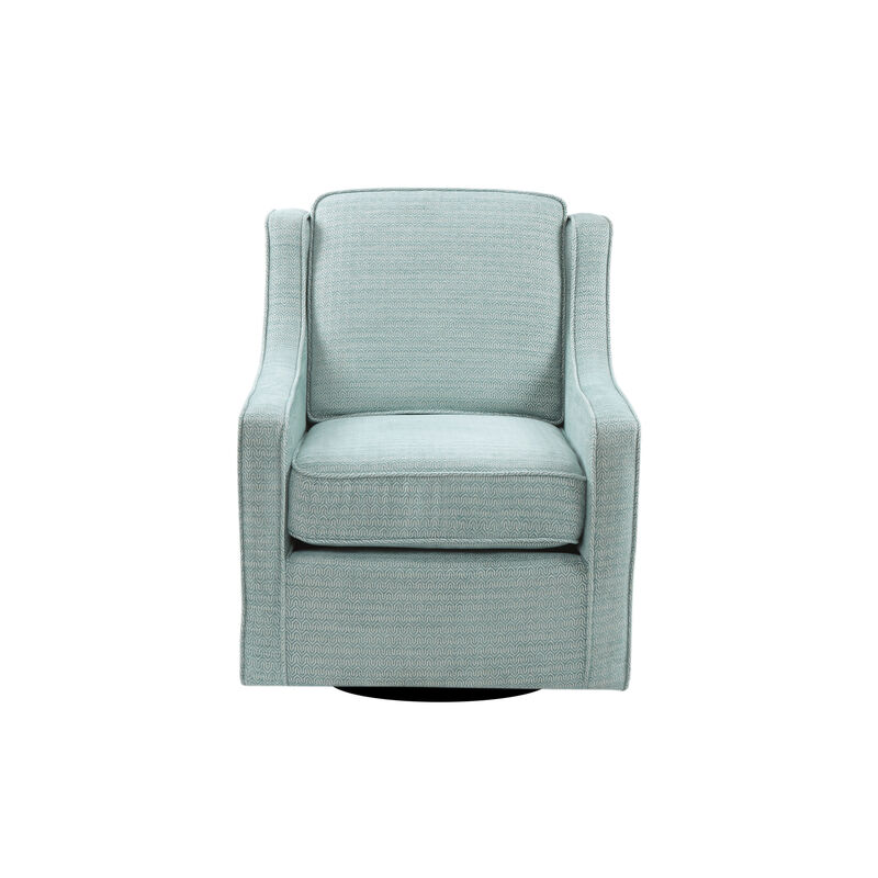 Gracie Mills Alondra Chenille Curved Armrest Swivel Chair