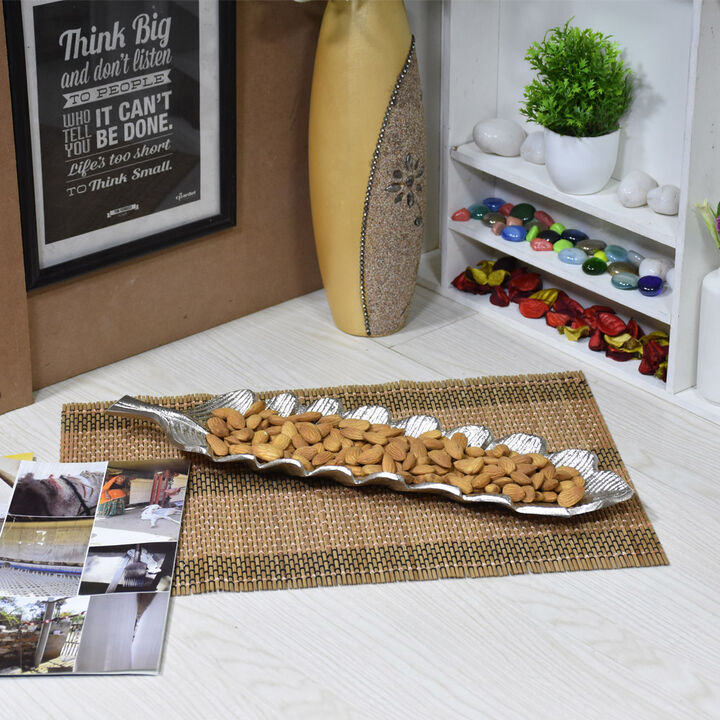 Handmade Decorative Gold Color Coated 15.78 x 3.74 x 1.18 Inches Aluminium Tray 033AB BBH Home's
